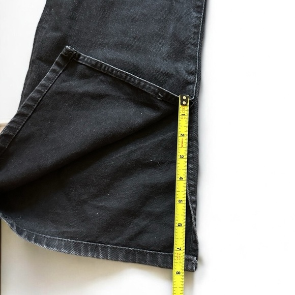 Zara Mid Waist Washed Black Denim Cargo Jeans US 6 - Picture 14 of 14